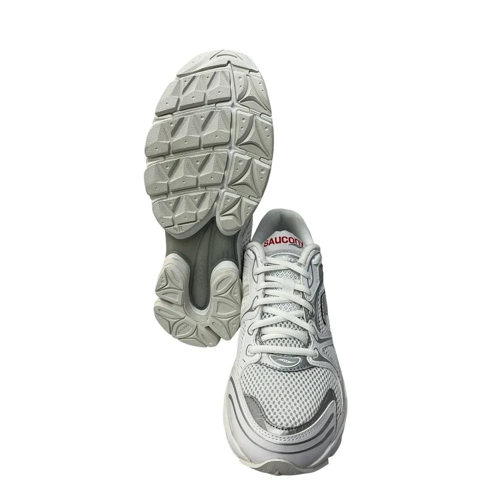 Saucony ProGrid Triumph 4 Heritage in white and silver features Women's Size 6.5